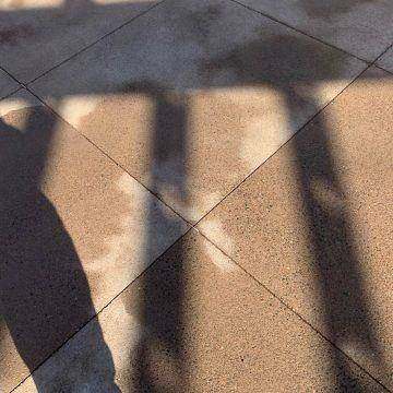 Fresh slab with the joints cut, shadows across it