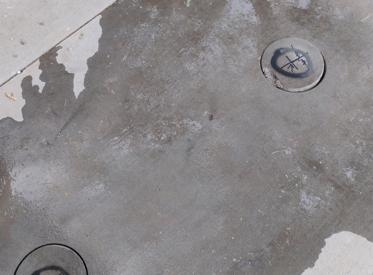 Ten-inch core hole with the slug set back in it, Scottsdale